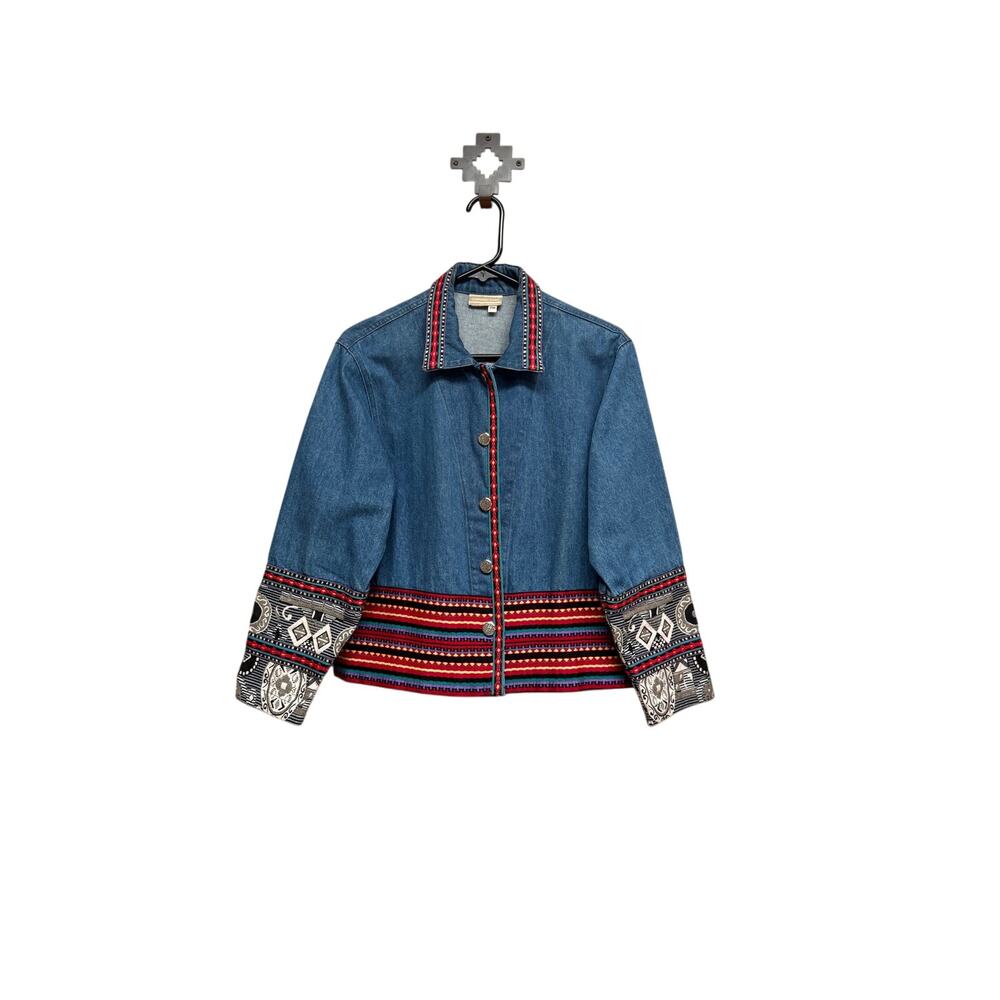 Cold water Creek Denim & Tapestry Jacket Women’s Medium Petite